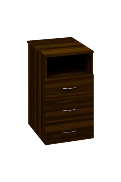 CKC 2 - 64 kontejner přístavný, 3-zásuvkový/nika, deska 25 mm, centrální zámek, ořech královský